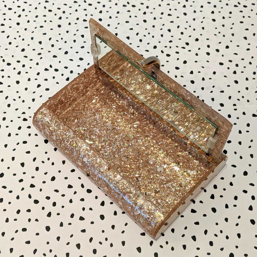 VINTAGE 1950s Confetti Lucite Clutch